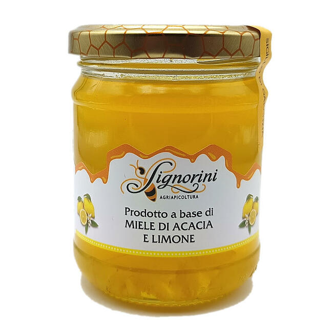 Miele di Acacia e Limone - barattolo 250 gr - Miele Aromatizzato al Limone